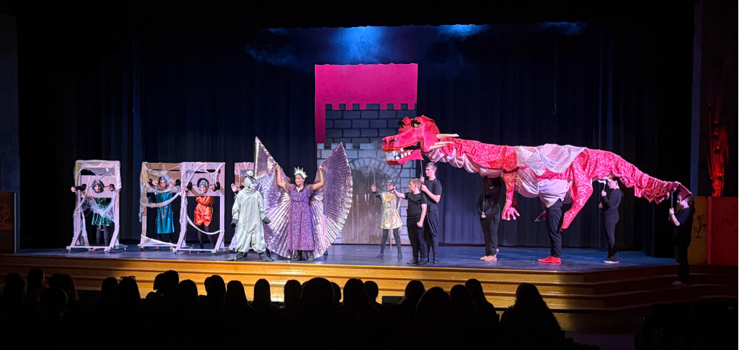 On stage production of Shrek. Jr.